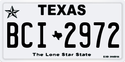 TX license plate BCI2972