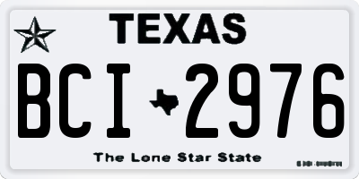 TX license plate BCI2976