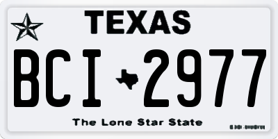 TX license plate BCI2977