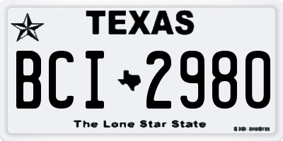TX license plate BCI2980