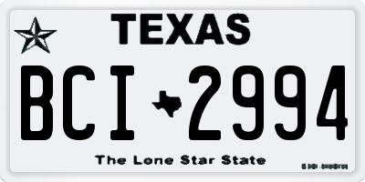 TX license plate BCI2994