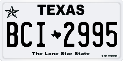 TX license plate BCI2995