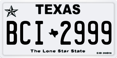 TX license plate BCI2999