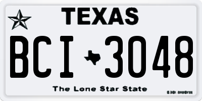 TX license plate BCI3048