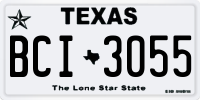 TX license plate BCI3055