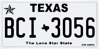 TX license plate BCI3056