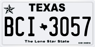 TX license plate BCI3057