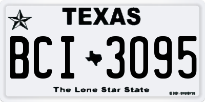 TX license plate BCI3095