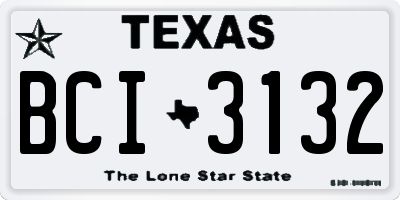 TX license plate BCI3132