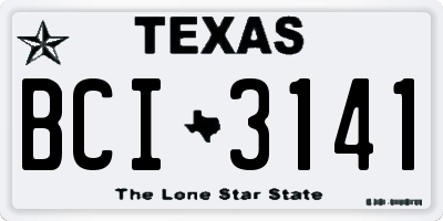 TX license plate BCI3141