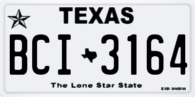 TX license plate BCI3164