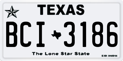 TX license plate BCI3186