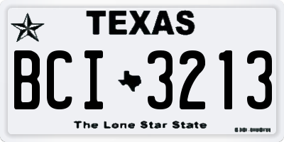 TX license plate BCI3213