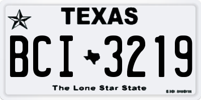 TX license plate BCI3219