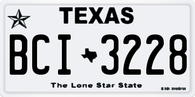 TX license plate BCI3228