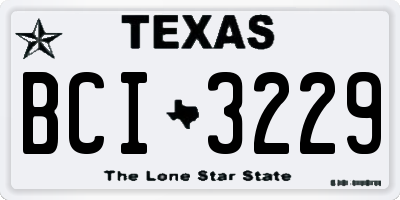 TX license plate BCI3229