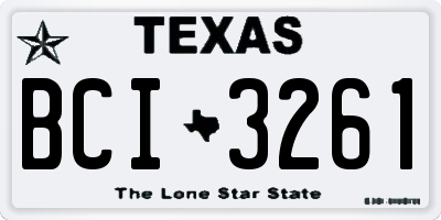 TX license plate BCI3261