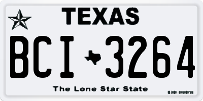 TX license plate BCI3264