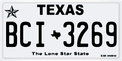 TX license plate BCI3269