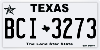 TX license plate BCI3273