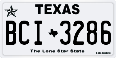 TX license plate BCI3286