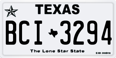 TX license plate BCI3294