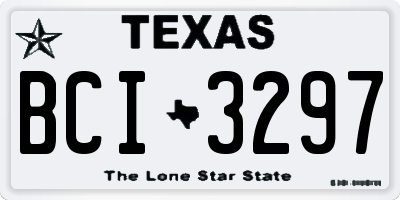 TX license plate BCI3297