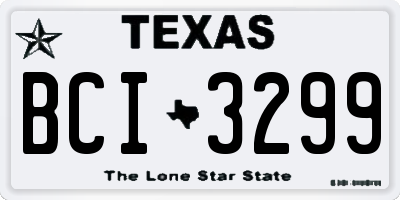 TX license plate BCI3299