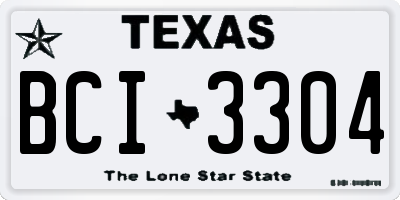 TX license plate BCI3304