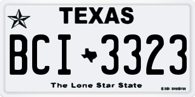 TX license plate BCI3323