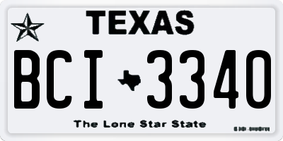 TX license plate BCI3340