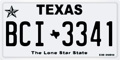 TX license plate BCI3341
