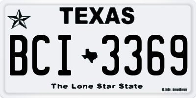 TX license plate BCI3369