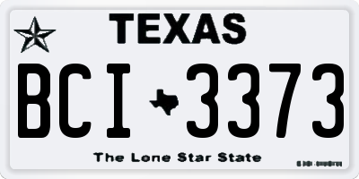 TX license plate BCI3373