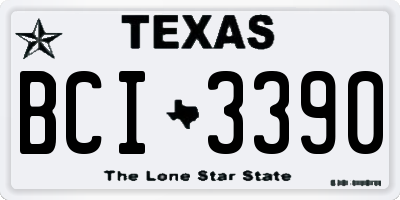 TX license plate BCI3390