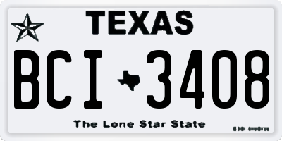 TX license plate BCI3408