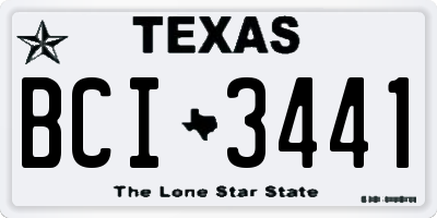 TX license plate BCI3441