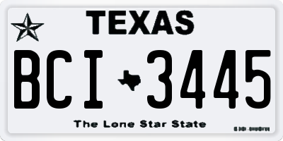 TX license plate BCI3445