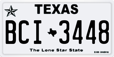 TX license plate BCI3448