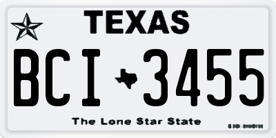 TX license plate BCI3455