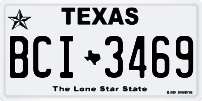 TX license plate BCI3469