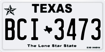 TX license plate BCI3473
