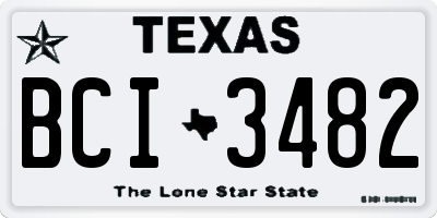 TX license plate BCI3482