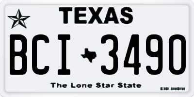 TX license plate BCI3490