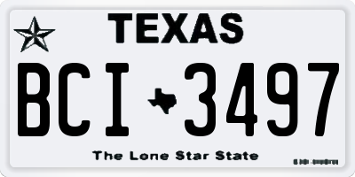 TX license plate BCI3497