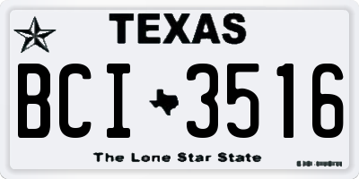 TX license plate BCI3516