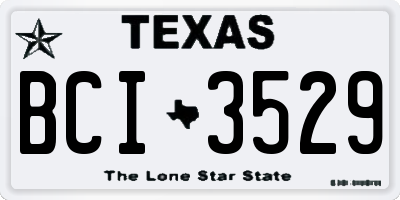 TX license plate BCI3529