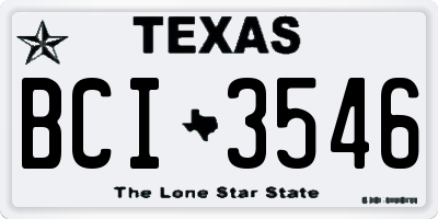 TX license plate BCI3546