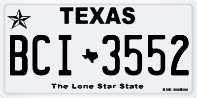 TX license plate BCI3552