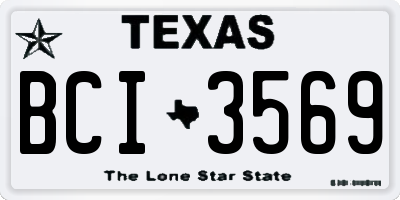 TX license plate BCI3569
